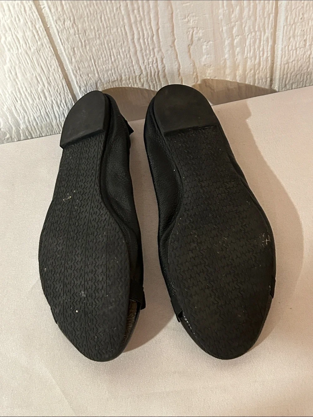 Michael Kors Black Ballet Flats with Gold MK Emblem